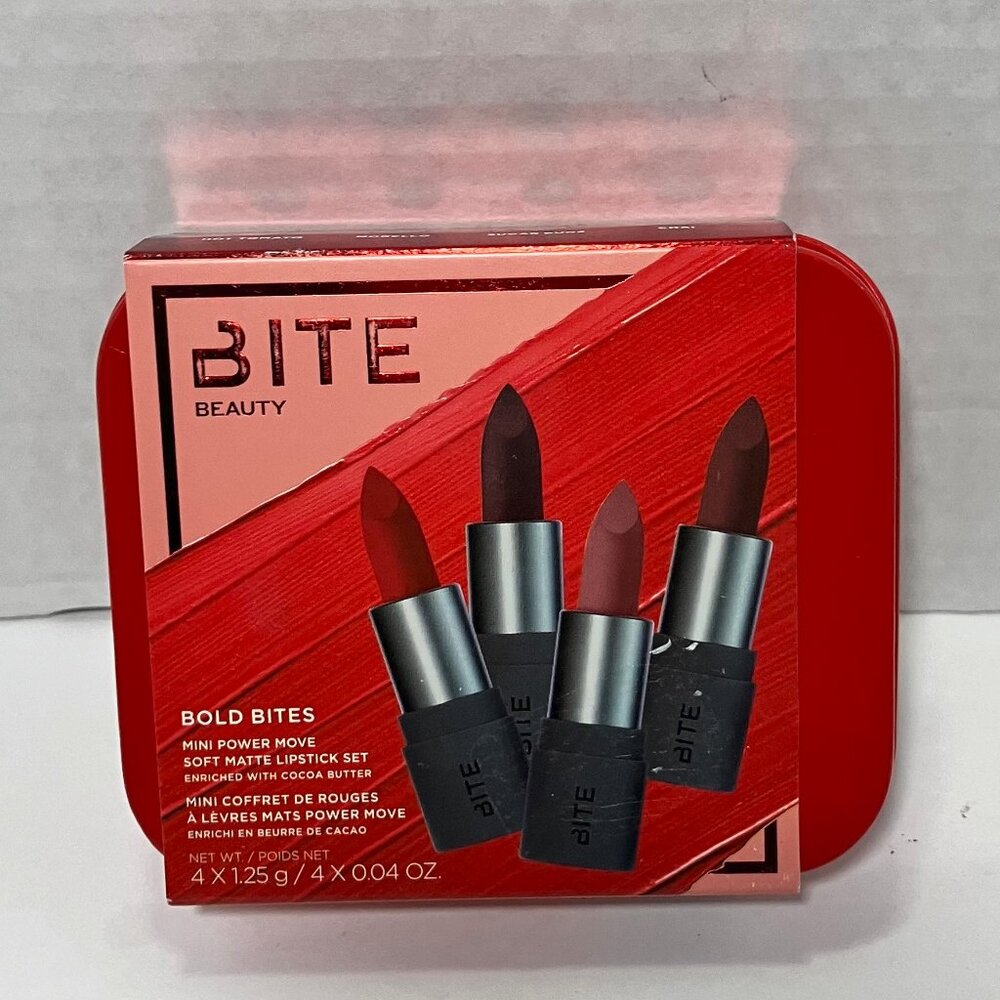 Bite Beauty Bold Bites Power Move Lipstick Hot Tomato Morello Sugar Buns Chai